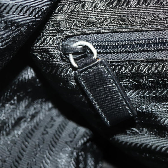PRADA Boston Bag Nylon Black Silver Auth yk20263A