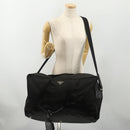 PRADA Boston Bag Nylon Black Silver Auth yk20263A-28