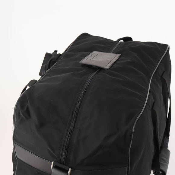 PRADA Boston Bag Nylon Black Silver Auth yk20263A