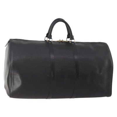 LOUIS VUITTON Epi Keepall 55 Boston Bag Noir Black M42952 LV Auth yk20266
