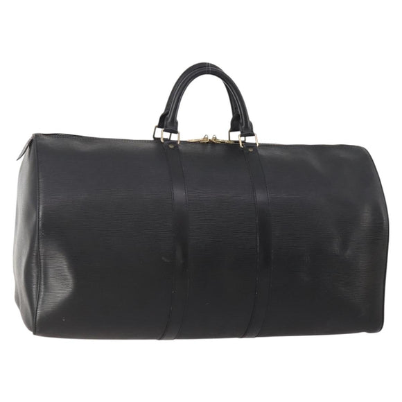 LOUIS VUITTON Epi Keepall 55 Boston Bag Noir Black M42952 LV Auth yk20266