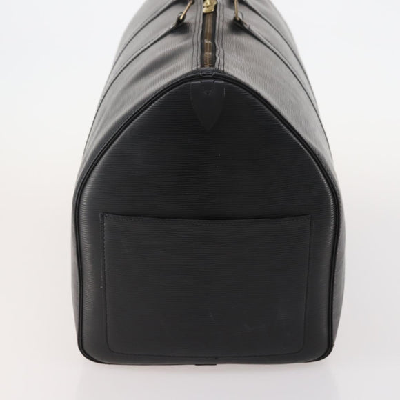LOUIS VUITTON Epi Keepall 55 Boston Bag Noir Black M42952 LV Auth yk20266