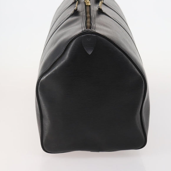 LOUIS VUITTON Epi Keepall 55 Boston Bag Noir Black M42952 LV Auth yk20266