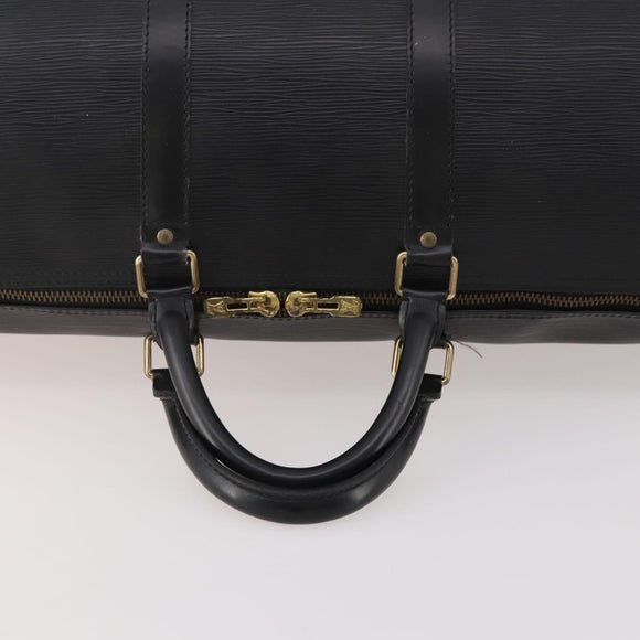 LOUIS VUITTON Epi Keepall 55 Boston Bag Noir Black M42952 LV Auth yk20266