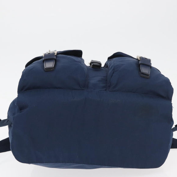 PRADA Backpack Nylon Navy Silver Auth yk20267