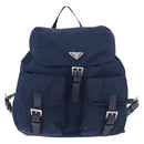 PRADA Backpack Nylon Navy Silver Auth yk20267-2