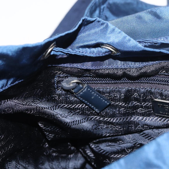 PRADA Backpack Nylon Navy Silver Auth yk20267