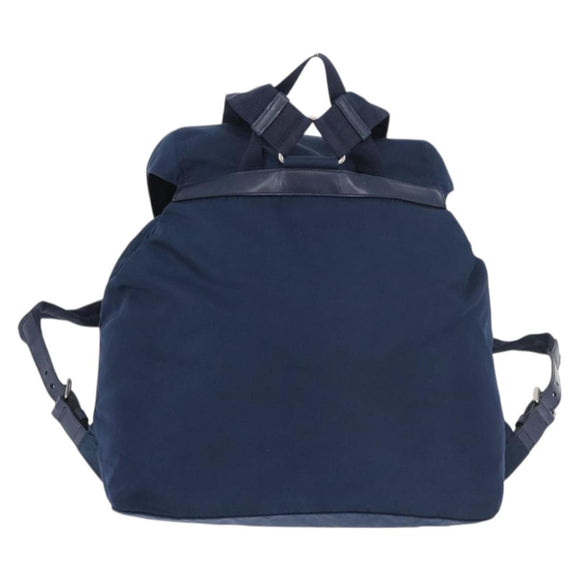 PRADA Backpack Nylon Navy Silver Auth yk20267