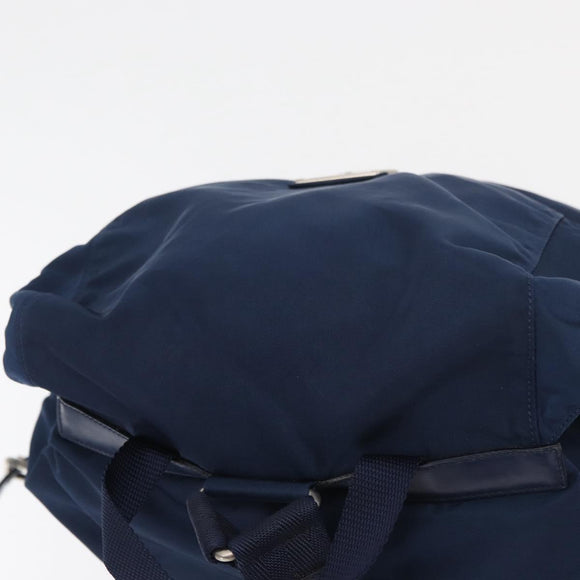 PRADA Backpack Nylon Navy Silver Auth yk20267