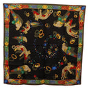 CARTIER Scarf Silk Black Auth yk20270A-1