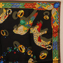 CARTIER Scarf Silk Black Auth yk20270A-4