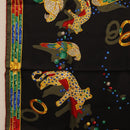 CARTIER Scarf Silk Black Auth yk20270A-5