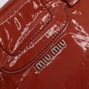 Miu Miu Hand Bag Patent leather Orange Silver Auth yk20273-18