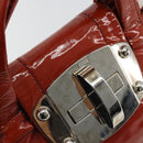 Miu Miu Hand Bag Patent leather Orange Silver Auth yk20273-9