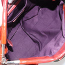 Miu Miu Hand Bag Patent leather Orange Silver Auth yk20273-11