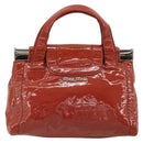 Miu Miu Hand Bag Patent leather Orange Silver Auth yk20273-2