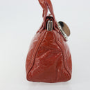 Miu Miu Hand Bag Patent leather Orange Silver Auth yk20273-4