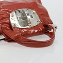 Miu Miu Hand Bag Patent leather Orange Silver Auth yk20273-7