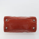 Miu Miu Hand Bag Patent leather Orange Silver Auth yk20273-5