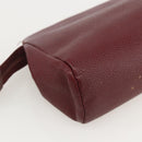 CHANEL Pouch Caviar Leder Bordeaux Gold CC Auth yk20274-16