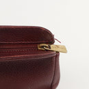 CHANEL Pouch Caviar Leder Bordeaux Gold CC Auth yk20274-8