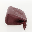 CHANEL Pouch Caviar Skin Bordeaux Gold CC Auth yk20274-5