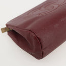 CHANEL Pouch Caviar Skin Bordeaux Gold CC Auth yk20274-9