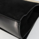 GUCCI Hand Bag Suede Black Gold 001 2058 1928 0 Auth yk20276-16