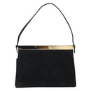 GUCCI Hand Bag Suede Black Gold 001 2058 1928 0 Auth yk20276-13