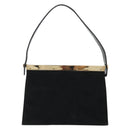 GUCCI Hand Bag Suede Black Gold 001 2058 1928 0 Auth yk20276-2