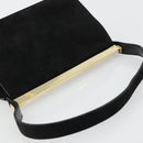 GUCCI Hand Bag Suede Black Gold 001 2058 1928 0 Auth yk20276-6