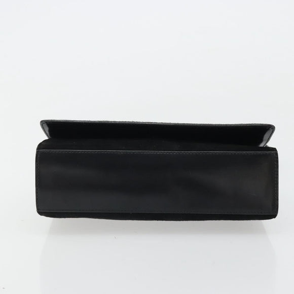 GUCCI Hand Bag Suede Black Gold 001 2058 1928 0 Auth yk20276