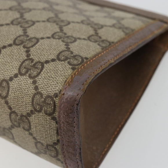 GUCCI GG Supreme Web Sherry Line Bag PVC Beige Gold 89 01 032 Auth yk20277