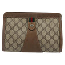 GUCCI GG Supreme Web Sherry Line Bag PVC Beige Gold 89 01 032 Auth yk20277-2