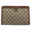 GUCCI GG Supreme Web Sherry Line Bag PVC Beige Gold 89 01 032 Auth yk20277-3