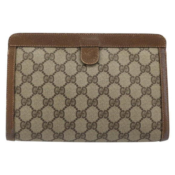 GUCCI GG Supreme Web Sherry Line Bag PVC Beige Gold 89 01 032 Auth yk20277