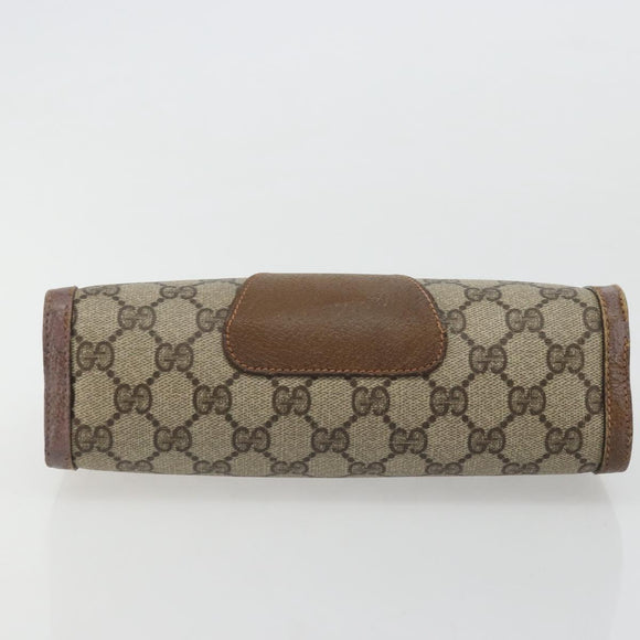 GUCCI GG Supreme Web Sherry Line Bag PVC Beige Gold 89 01 032 Auth yk20277