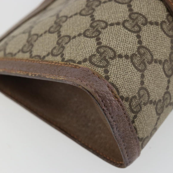 GUCCI GG Supreme Web Sherry Line Bag PVC Beige Gold 89 01 032 Auth yk20277