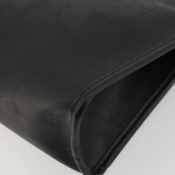 Christian Dior Trotter Canvas Clutch Bag PVC Black Gold Auth yk20279A