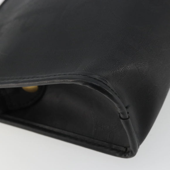 Christian Dior Trotter Canvas Clutch Bag PVC Black Gold Auth yk20279A