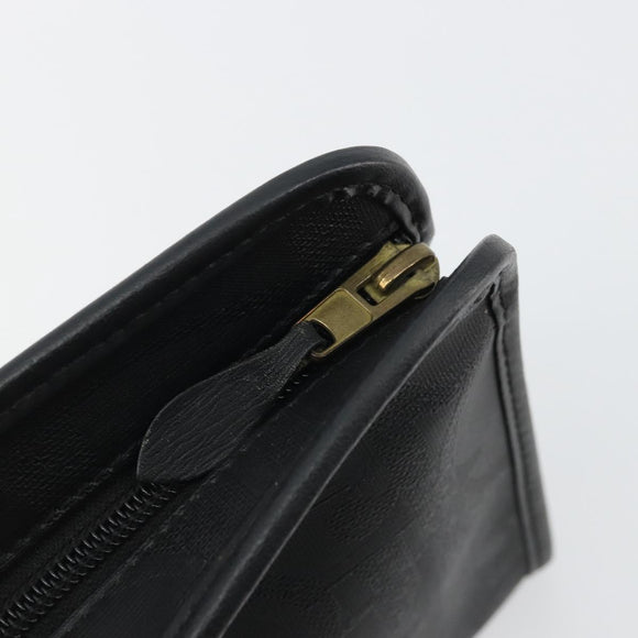 Christian Dior Trotter Canvas Clutch Bag PVC Black Gold Auth yk20279A