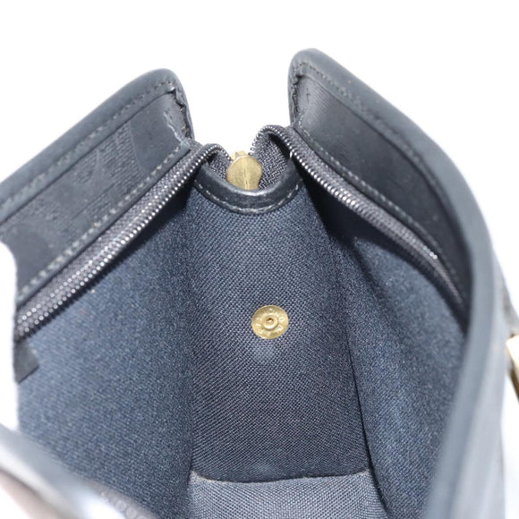 Christian Dior Trotter Canvas Clutch Bag PVC Black Gold Auth yk20279A