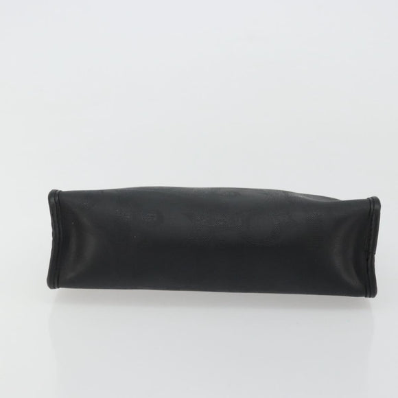 Christian Dior Trotter Canvas Clutch Bag PVC Black Gold Auth yk20279A