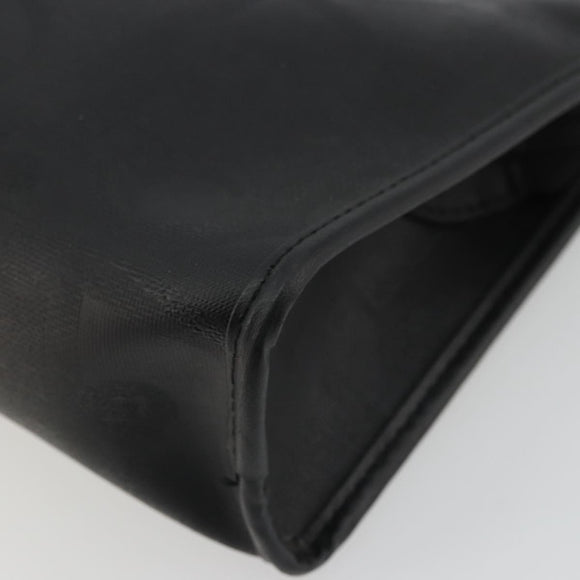 Christian Dior Trotter Canvas Clutch Bag PVC Black Gold Auth yk20279A