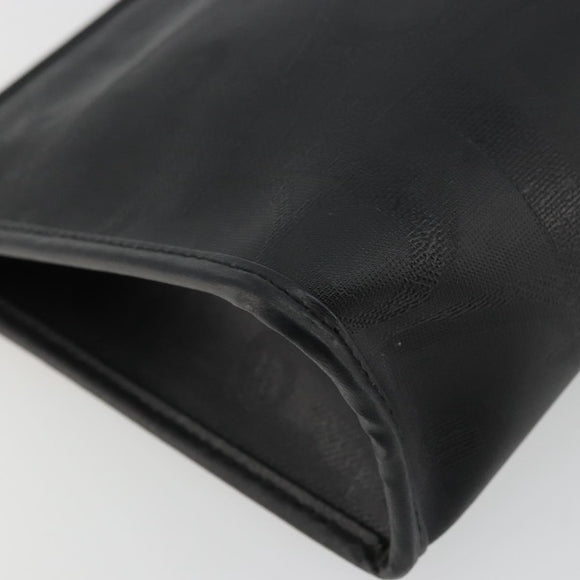 Christian Dior Trotter Canvas Clutch Bag PVC Black Gold Auth yk20279A