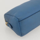 PRADA Pouch Leather Blue Gold Auth yk20280-16
