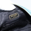 PRADA Pouch Leather Blue Gold Auth yk20280-10