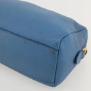 PRADA Pouch Leather Blue Gold Auth yk20280-7