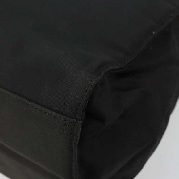 PRADA Hand Bag Nylon Black Gold Auth yk20281