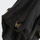PRADA Hand Bag Nylon Black Gold Auth yk20281-10